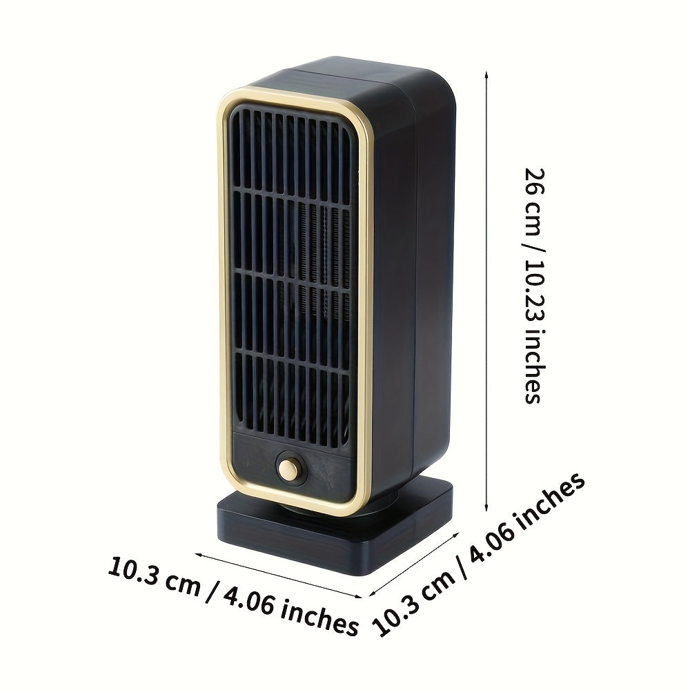 Quiet 500W Ceramic Electric Space Heater, Square Shape, 110-130V US Plug, No Energy Efficiency Rating, Tip-over Protection, Portable Heating Equipment for Bedroom, Living Room, Office