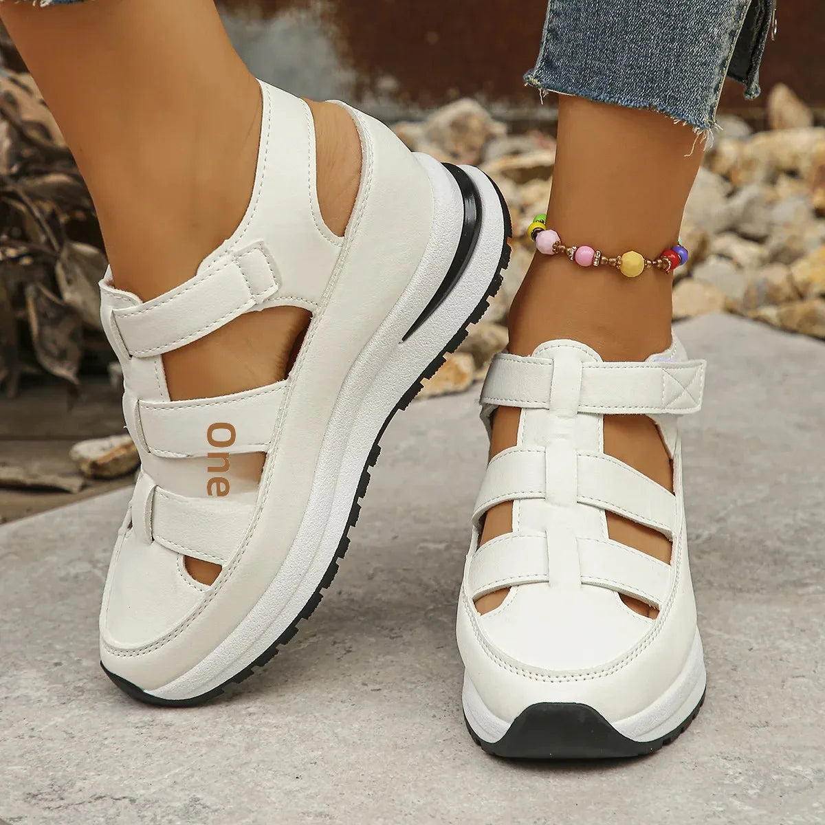 Ladies Shoes 2025 High Quality Buckle Strap Women's Sandals New Closed Toe Office and Career Summer Solid Wedge Sandals Zapatos image 1