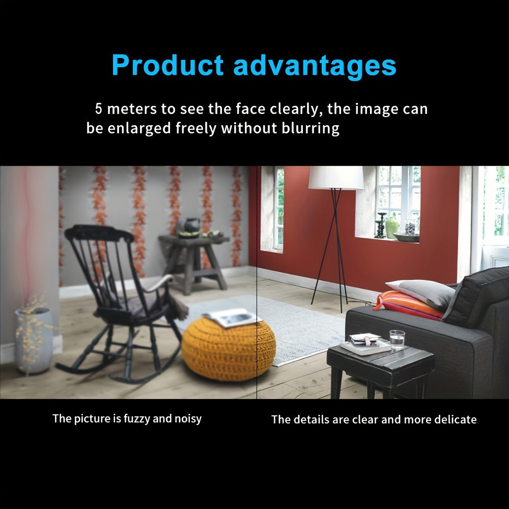 Wi-Fi Home Security IP Camera - Night Vision, Motion Detection, Wide-Angle, Smartphone Control, USB Powered