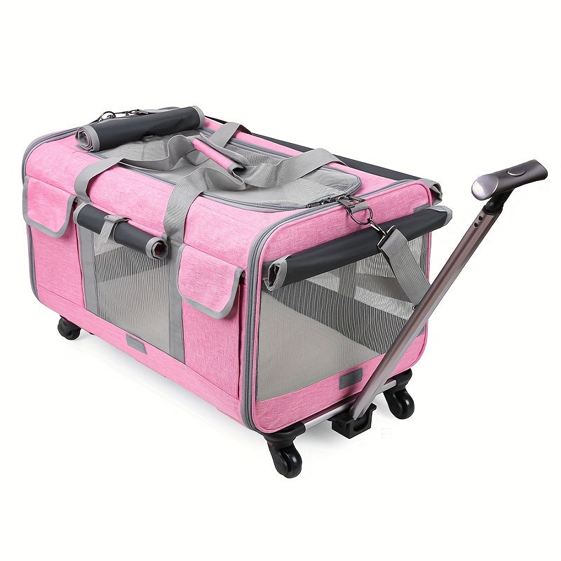 Large Extra Portable Detachable Dog Trolley Case - Foldable Pet Bag Cat Travel Carrier Bag