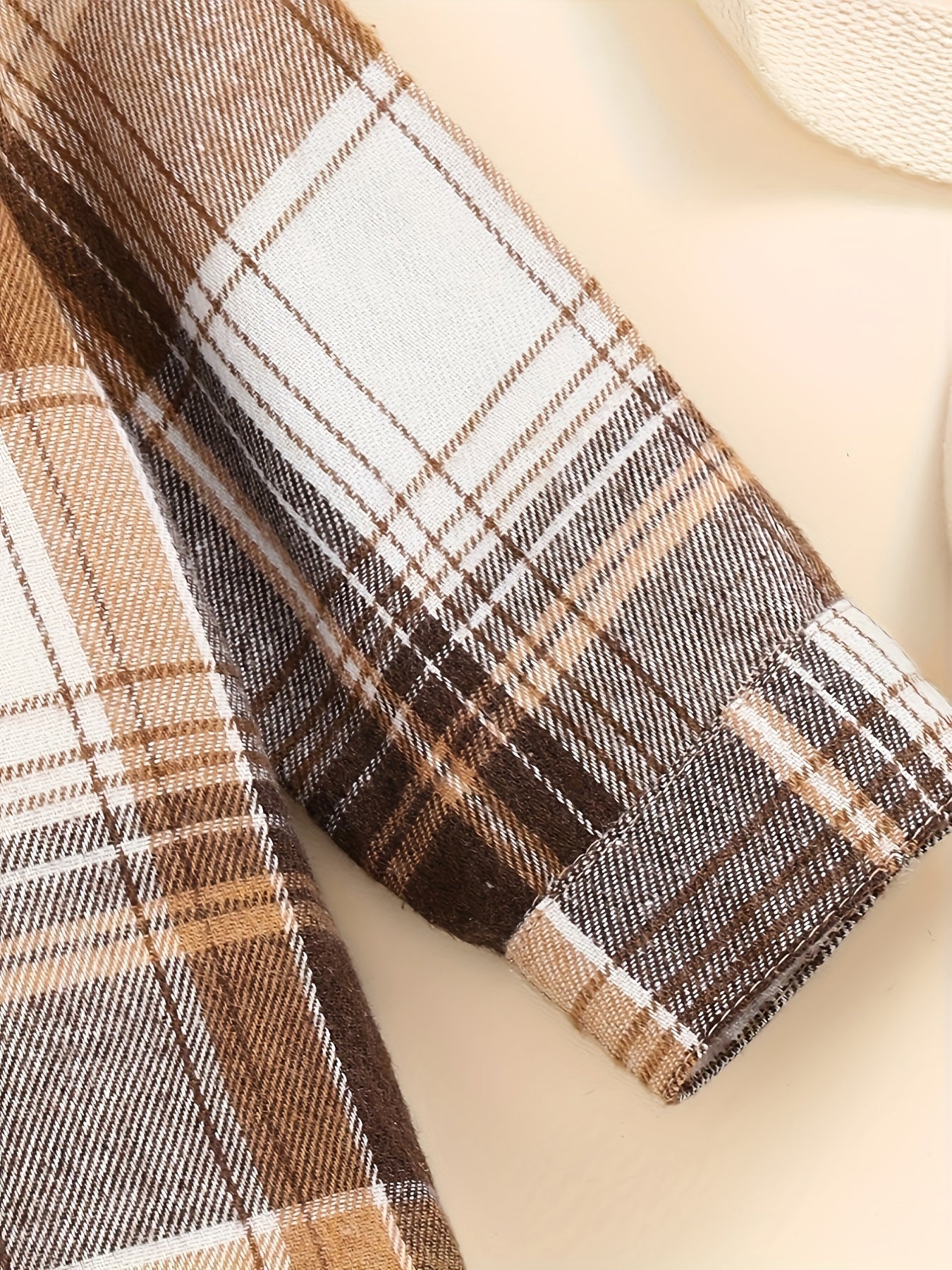 Boy's Casual Plaid Button-Up Shirt & Ripped Imitation Denim Pants Set - Cozy Polyester, Non-Transparent, Perfect for Fall/Winter, Perfect for Outdoor