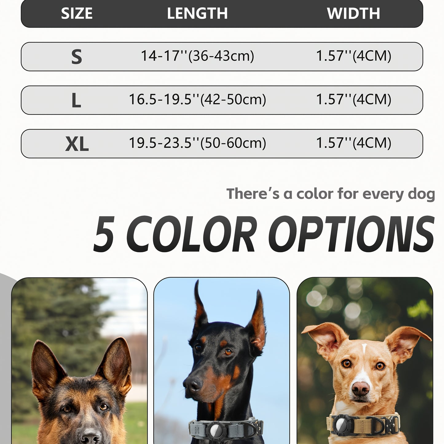 Tactical Nylon Dog Collar with GPS Holder, Adjustable Military-Style Collar for Dogs, Heavy-Duty Training Collar for All Breeds, Heavy Duty Collar | Secure Fit Collar | Adjustable Colla