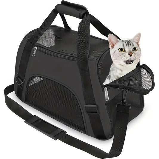 Airline Approved Cat Carrier Dog Carrier Pet Carrier - Soft-Sided Foldable Pet Bag With Breathable Mesh For Small Medium Cats Dogs Rabbit - For Pet Owners - Suitable for Travel & Vet Visits - Perfect Gift for Animal Lovers