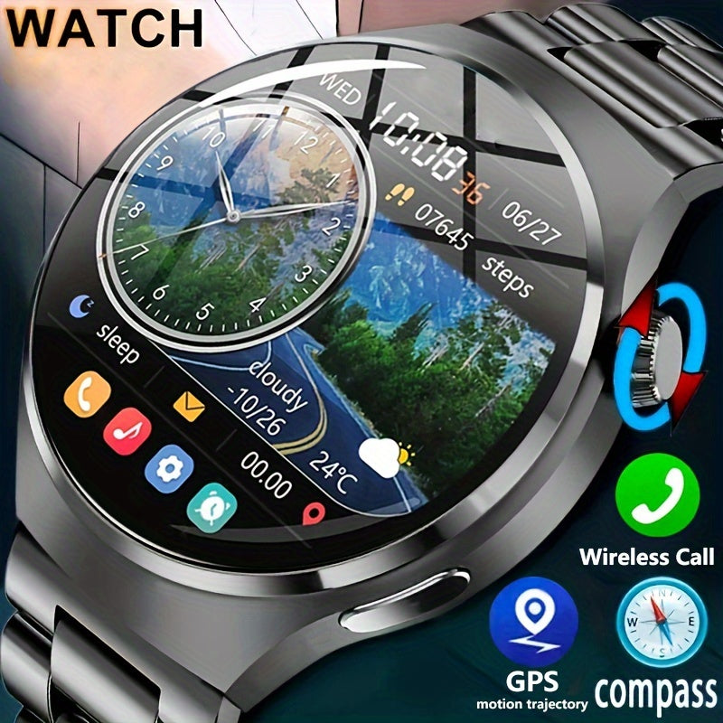 2024 New GPS Motion Trajectory Smart Watch Men NFC Wireless Call Men Watch 360*360 HD Screen Smartwatch Sports Fitness Tracker Outdoors Smart Watch For Men