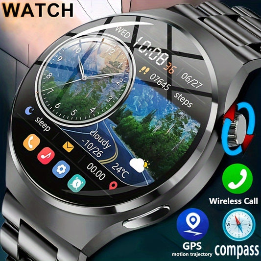 2024 New GPS Motion Trajectory Smart Watch Men NFC Wireless Call Men Watch 360*360 HD Screen Smartwatch Sports Fitness Tracker Outdoors Smart Watch For Men