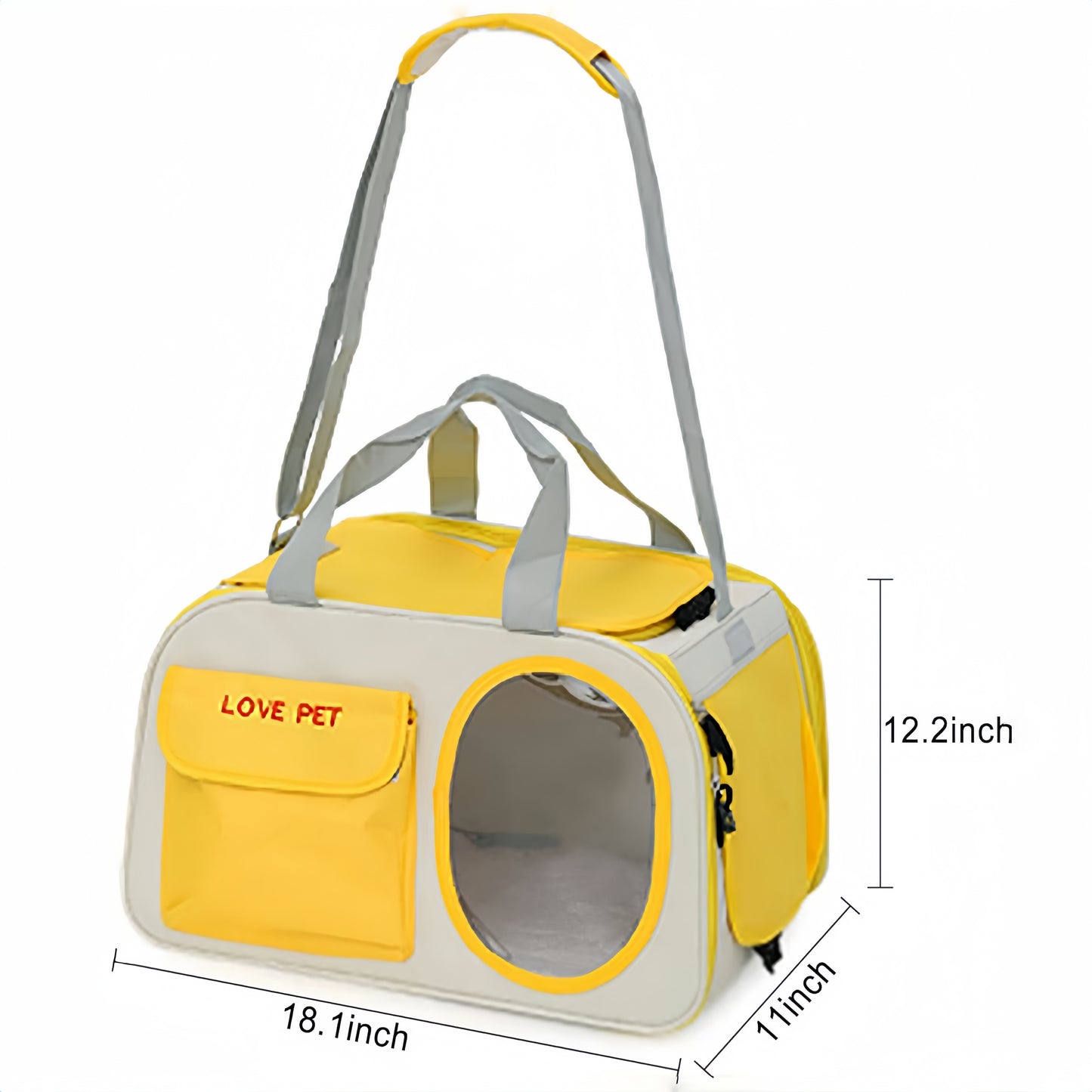 Foldable Portable Pet Backpack, Breathable Mesh Design, Fits Small To Large Cats & Small To Medium Dogs, Airline Approved, Multi-Functional Safety Leash, 18.1x11x12.2 Inches, Yellow