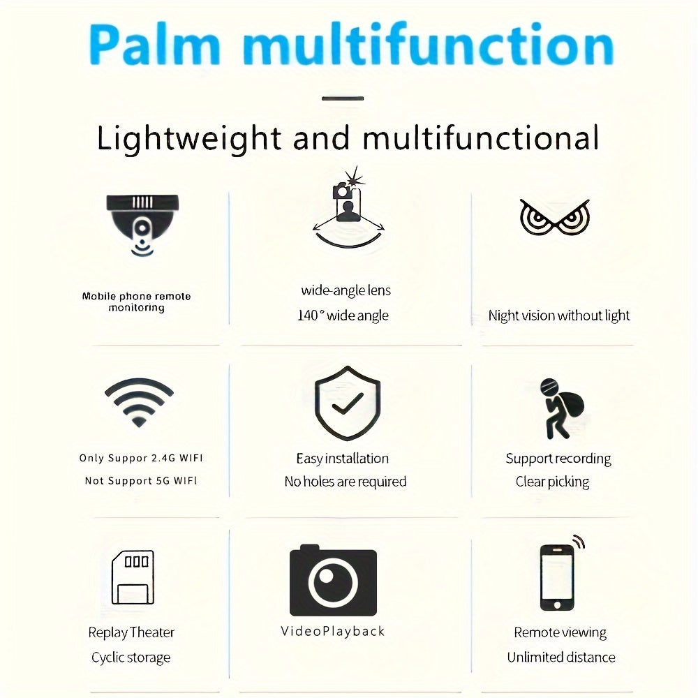 Wi-Fi Home Security IP Camera - Night Vision, Motion Detection, Wide-Angle, Smartphone Control, USB Powered