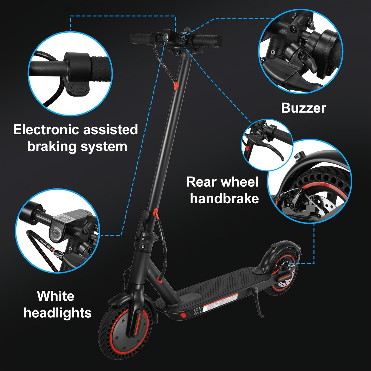 Foldable Electric Scooter for Adults, 8.5 Inch with LED Display, 350W Motor Power, Class A 7.8/10.4Ah Lithium Battery, 3 Speed Modes, 15 - 30 Mile Range, Maximum Load Capacity of 100 Kilograms