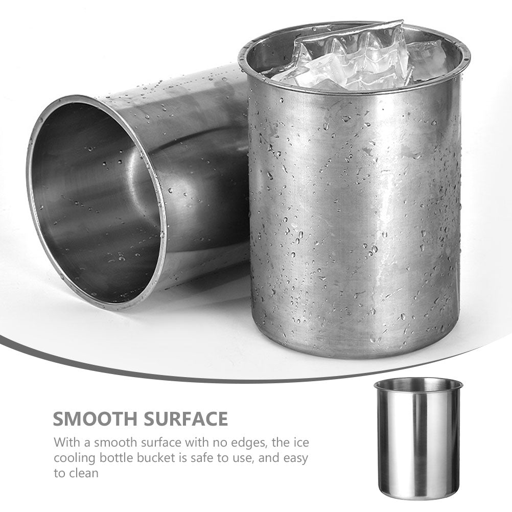 Portable Stainless Steel Ice Cube Bucket Durable Metal Cooler for Parties and Picnics Small Flower Water Holder