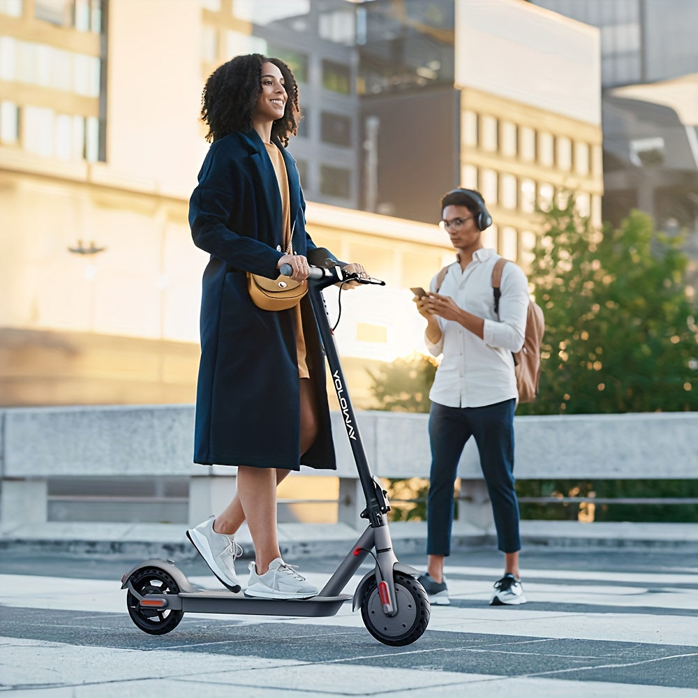 Yoloway YS1 Commuter Electric Scooter, 15MPH Max Speed, Front Suspension with 22KM Long-Range Battery 36V/7.5Ah, Lighting & Power Indicator Display, Foldable Mobility Scooter, Scooter For Men, Scooter With Seat, Scooter For W