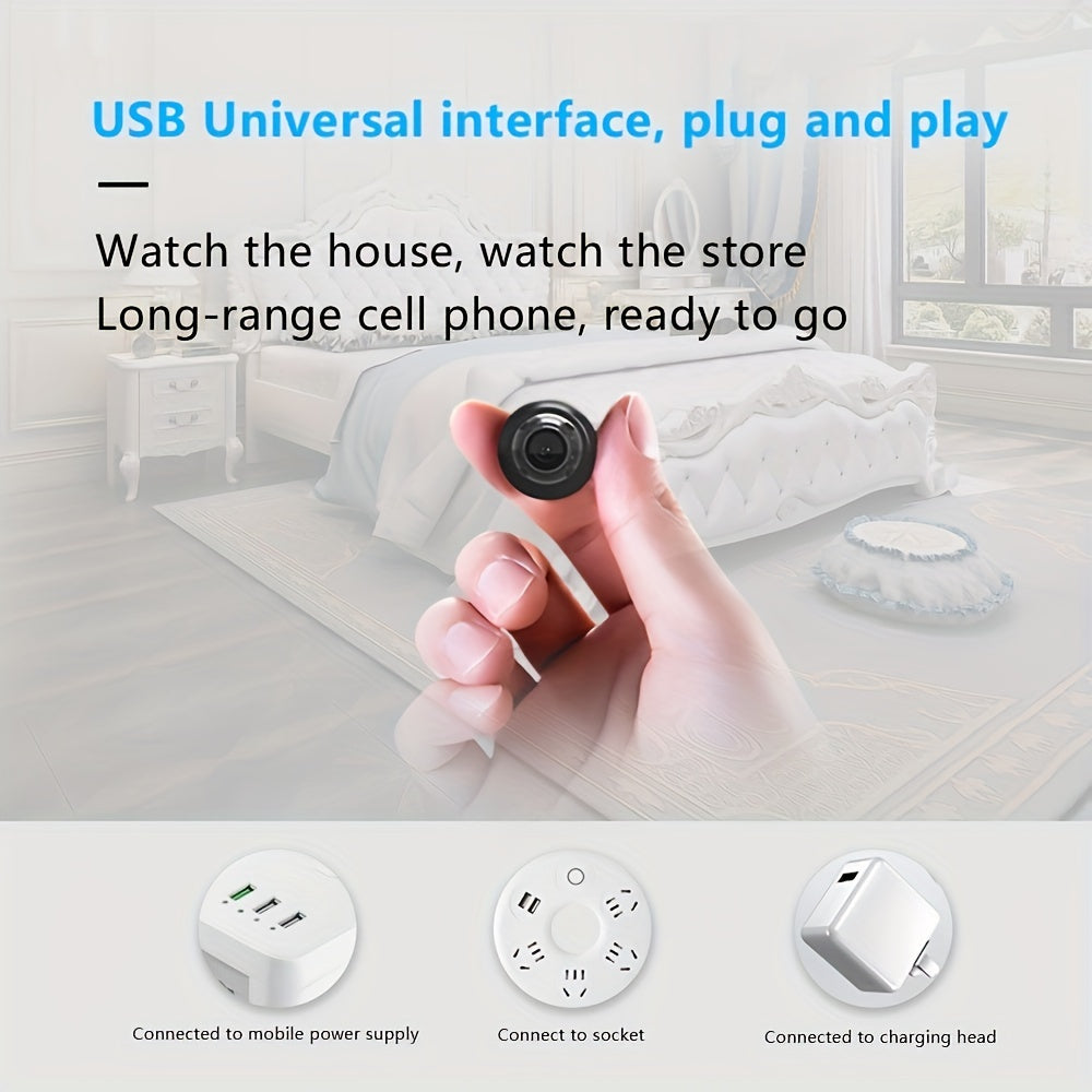 Wi-Fi Home Security IP Camera - Night Vision, Motion Detection, Wide-Angle, Smartphone Control, USB Powered