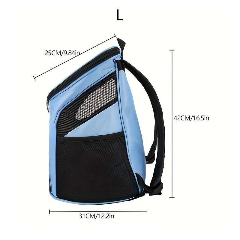 Foldable Pet Travel Carrier Backpack - Durable Red & Black, Breathable Mesh Design with Zipper Closure for Cats & Dogs, Portable Pet Carrier | Stylish Pet Gear | Durable Fabric