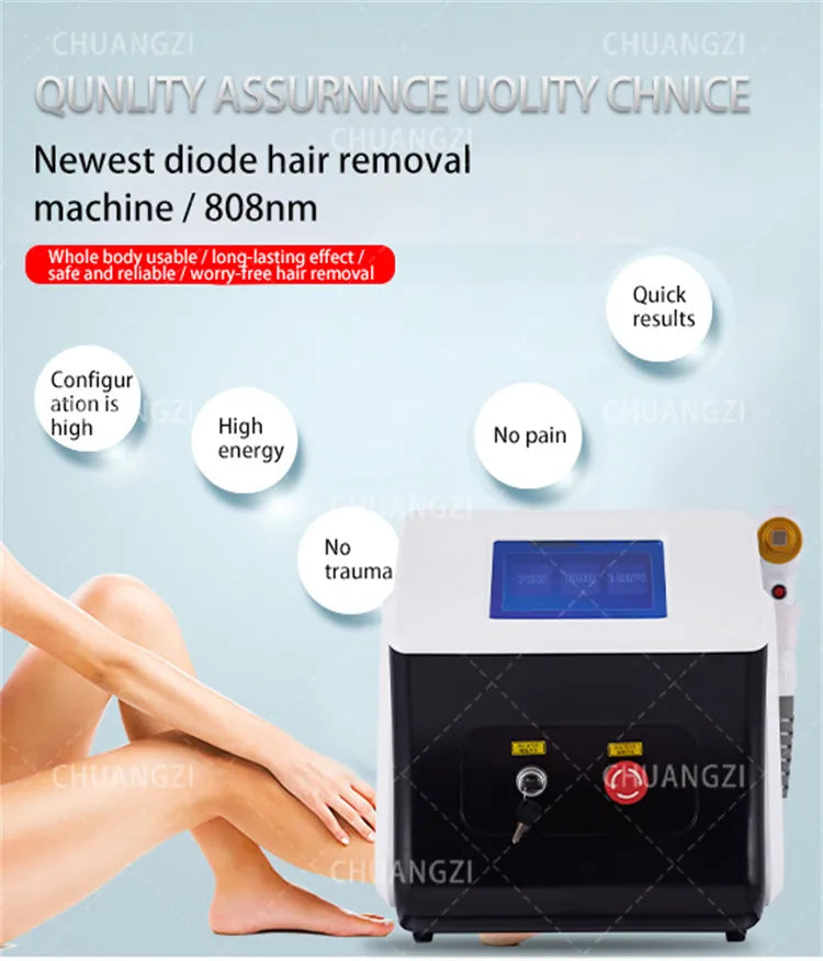 Newest 2000W 808nm diode l-aser 3 Wavelength 755 808 1064nm Hair Removal Machine Cooling Head Painless Epilator Face Body