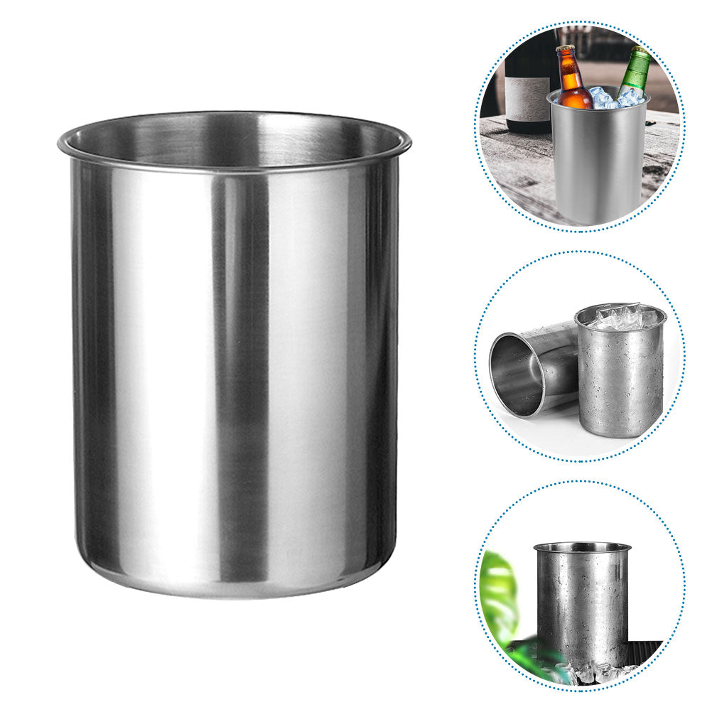 Portable Stainless Steel Ice Cube Bucket Durable Metal Cooler for Parties and Picnics Small Flower Water Holder