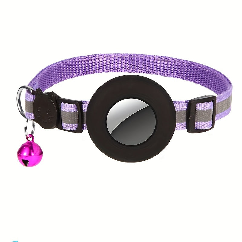 Reflective GPS Cat Collar - Airtag Device Holder With Bell For Kittens - Christmas Gift