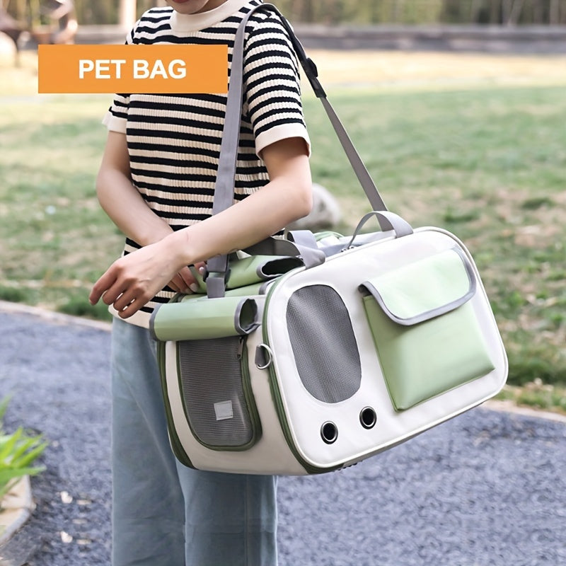 Lightweight Portable And Foldable Pet Cat Carrier, Breathable, And Durable