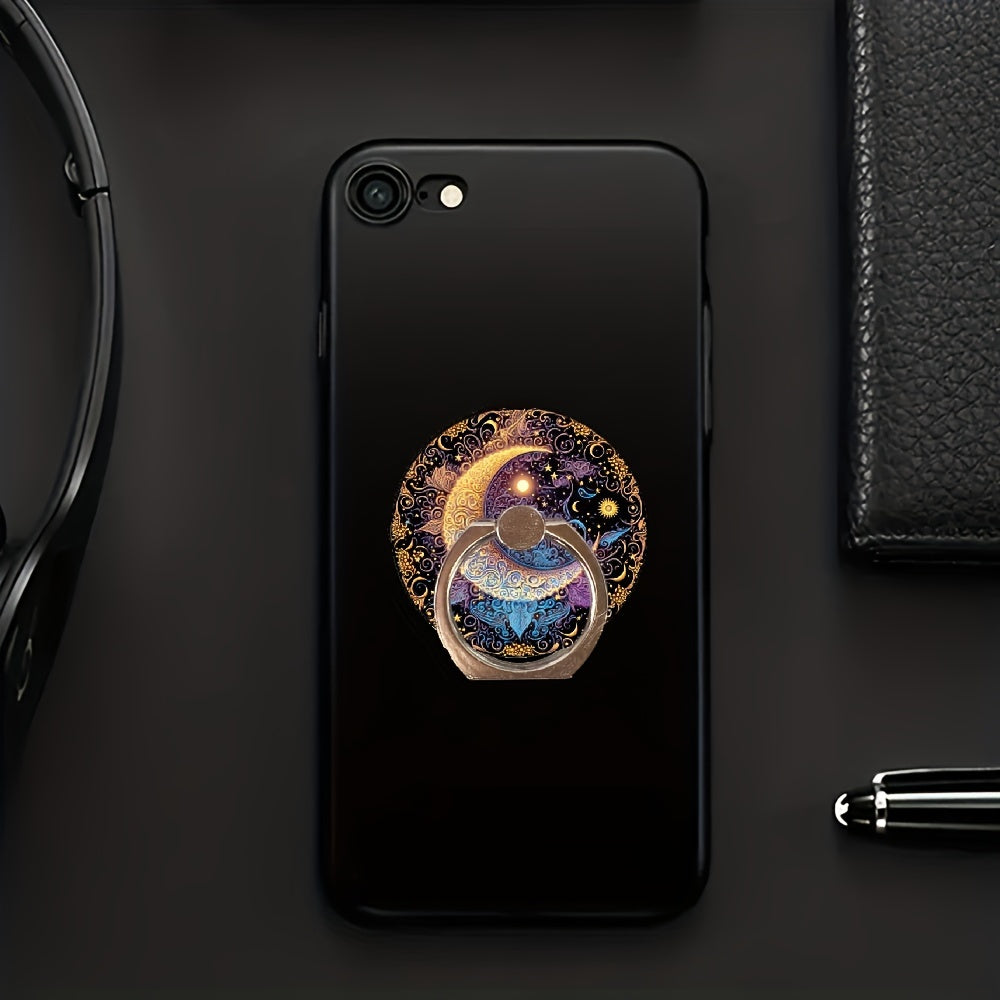 1pc Star and Moon Cell Phone Ring Holder Stand, cool Design Lightweight And Convenient 360-Degree Rotation Universal Smartphone Round Ring Holder, Compatible With Smartphones And Tablets