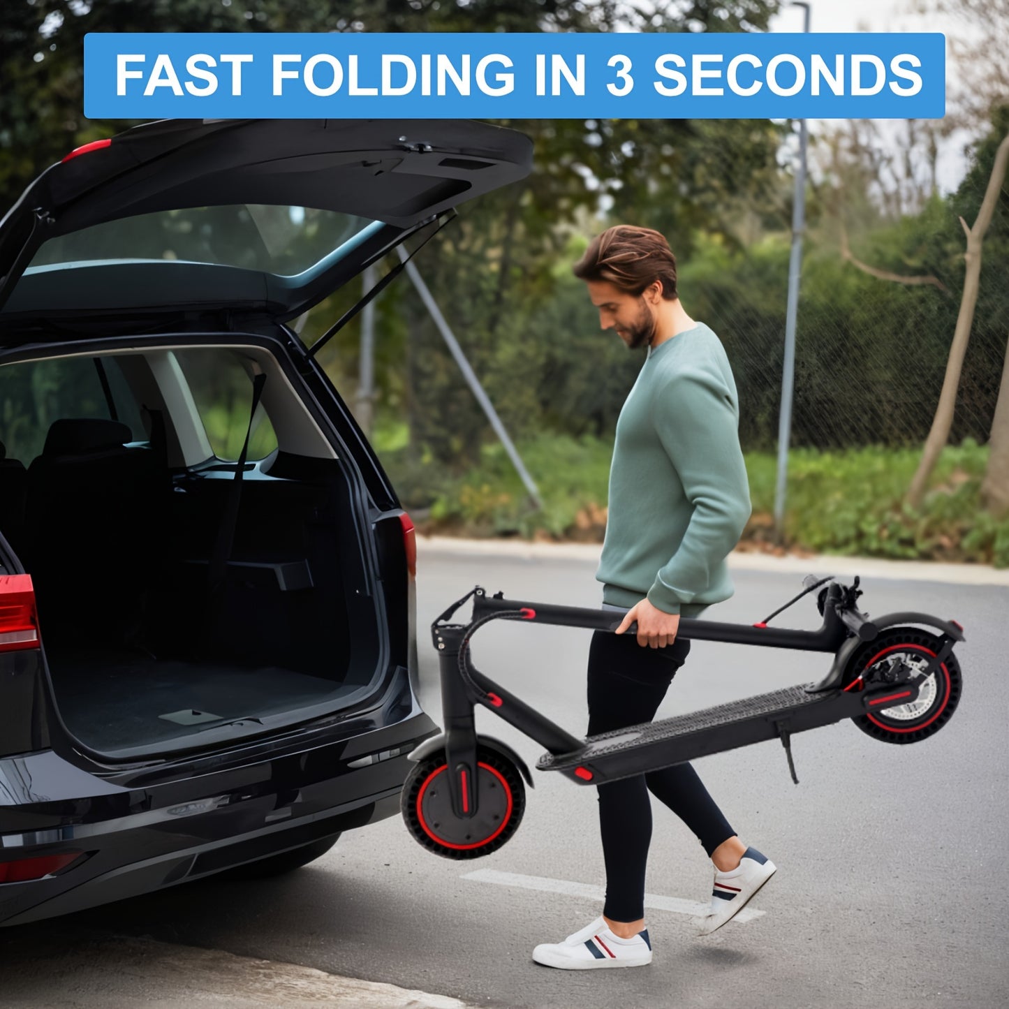 Foldable Electric Scooter for Adults, 8.5 Inch with LED Display, 350W Motor Power, Class A 7.8/10.4Ah Lithium Battery, 3 Speed Modes, 15 - 30 Mile Range, Maximum Load Capacity of 100 Kilograms