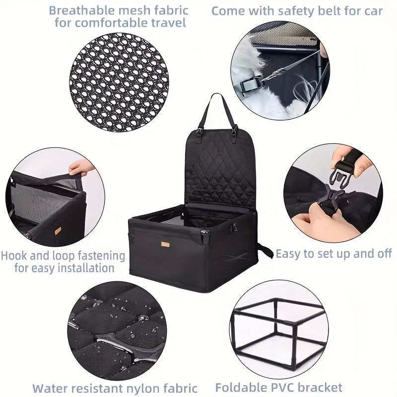 Window Lookout Pet Car Booster Seat For Small Dogs, Folding Protector Booster Pet Seat, Car Pet Seat Cover, Upgrade Dog Car Seats For Small Dogs Elevated Booster Seat Dog Car Basket