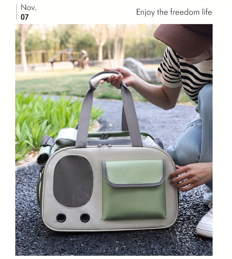 Lightweight Portable And Foldable Pet Cat Carrier, Breathable, And Durable