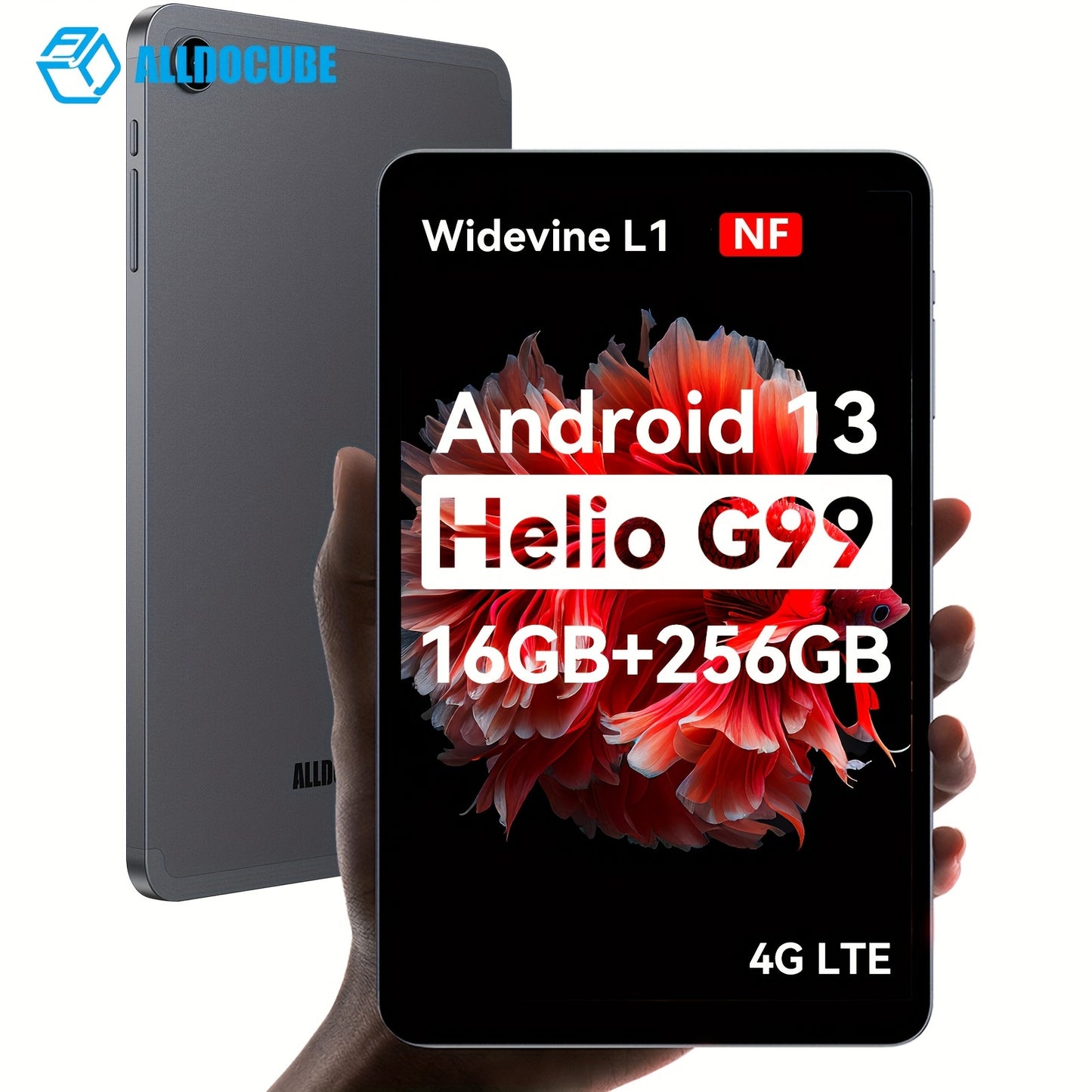 8.4 Inch Tablet 16 (8+8)+256GB Helio G99 For Android 13 With Widevine L1 NF By ALLDOCUBE, IPlay50 Mini Pro NF, FHD+ 1920×1200 Incell IPS, For Android13 Pad, ROM 512GB Expandable, 5MP/13MP 4G LTE/5G WiFi/Wireless 5.2, GMS/GPS