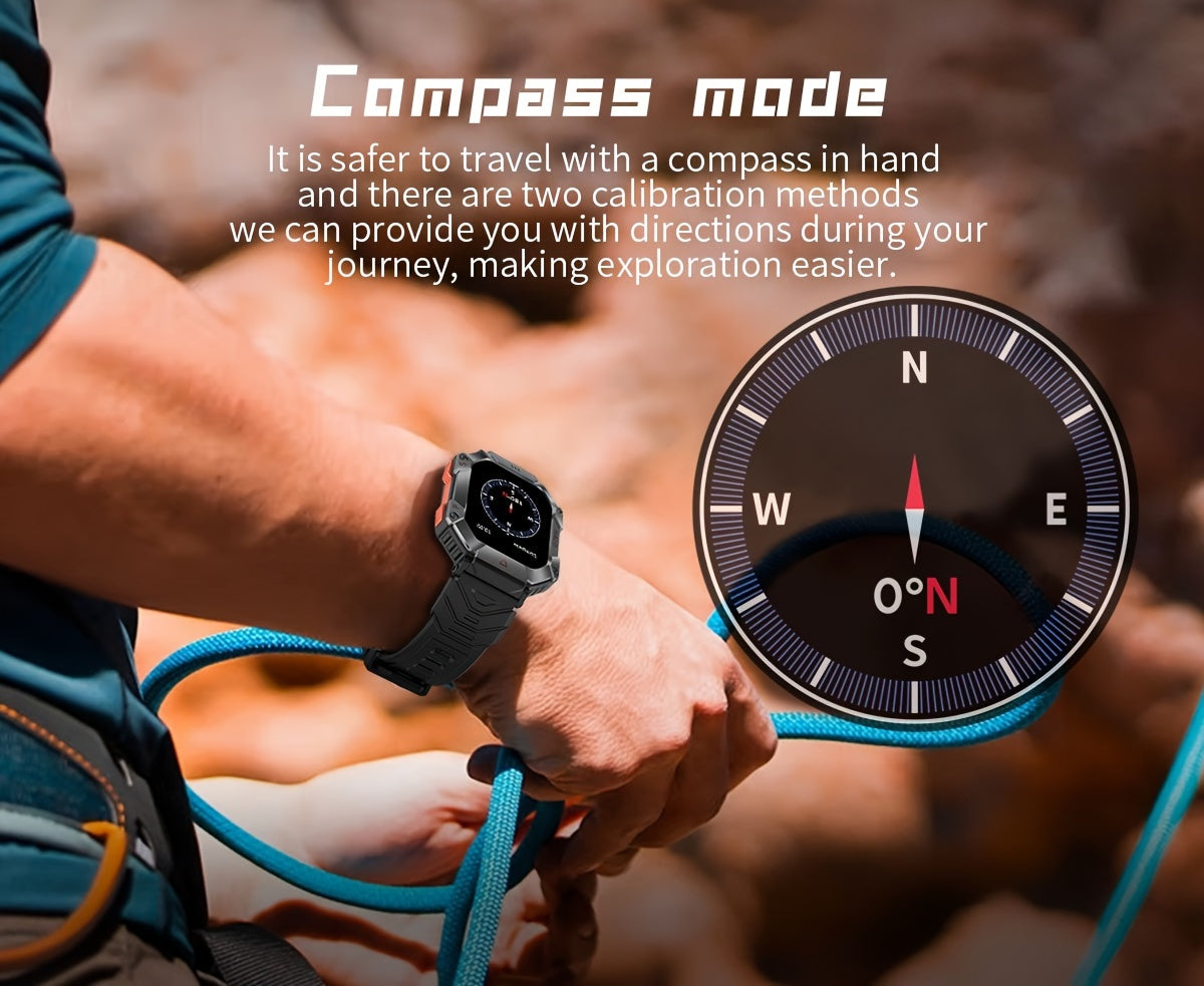 Smart Watch (Answer/Make Call), 2.0 Inch 100+Sport Modes/Altitude Pressure Compass/GPS Track Watch MAC Address Viewing, Watches For Android & Iphone. Fitness Watch For Women/Men