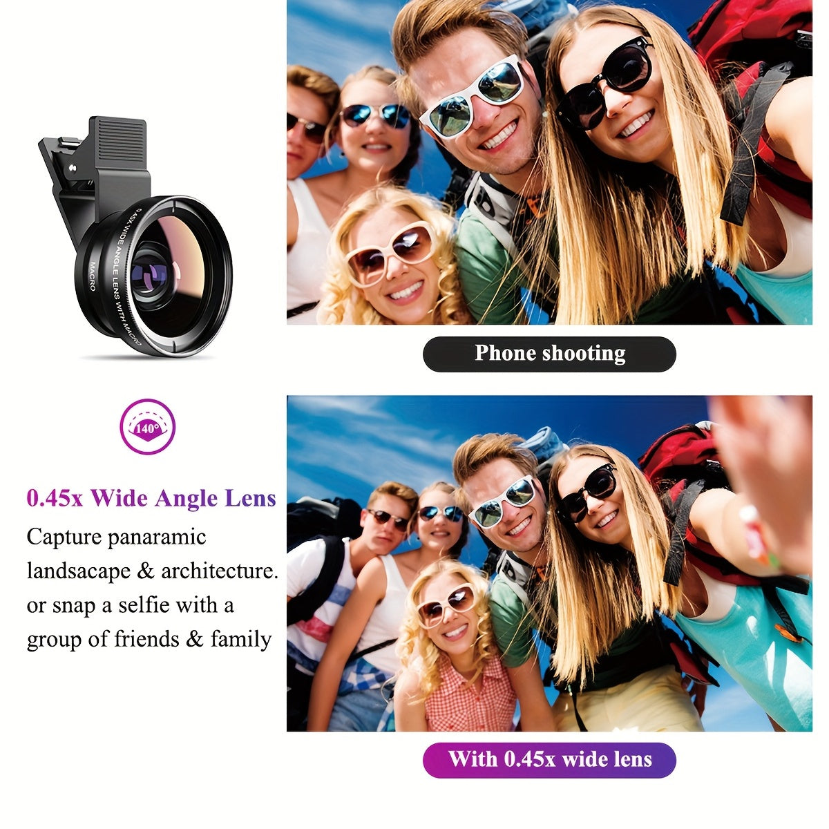 Boost Your Smartphone Photography with APEXEL's 0.45x HD 37MM Wide Angle Lens & 12.5x Super Macro Lens Kit!