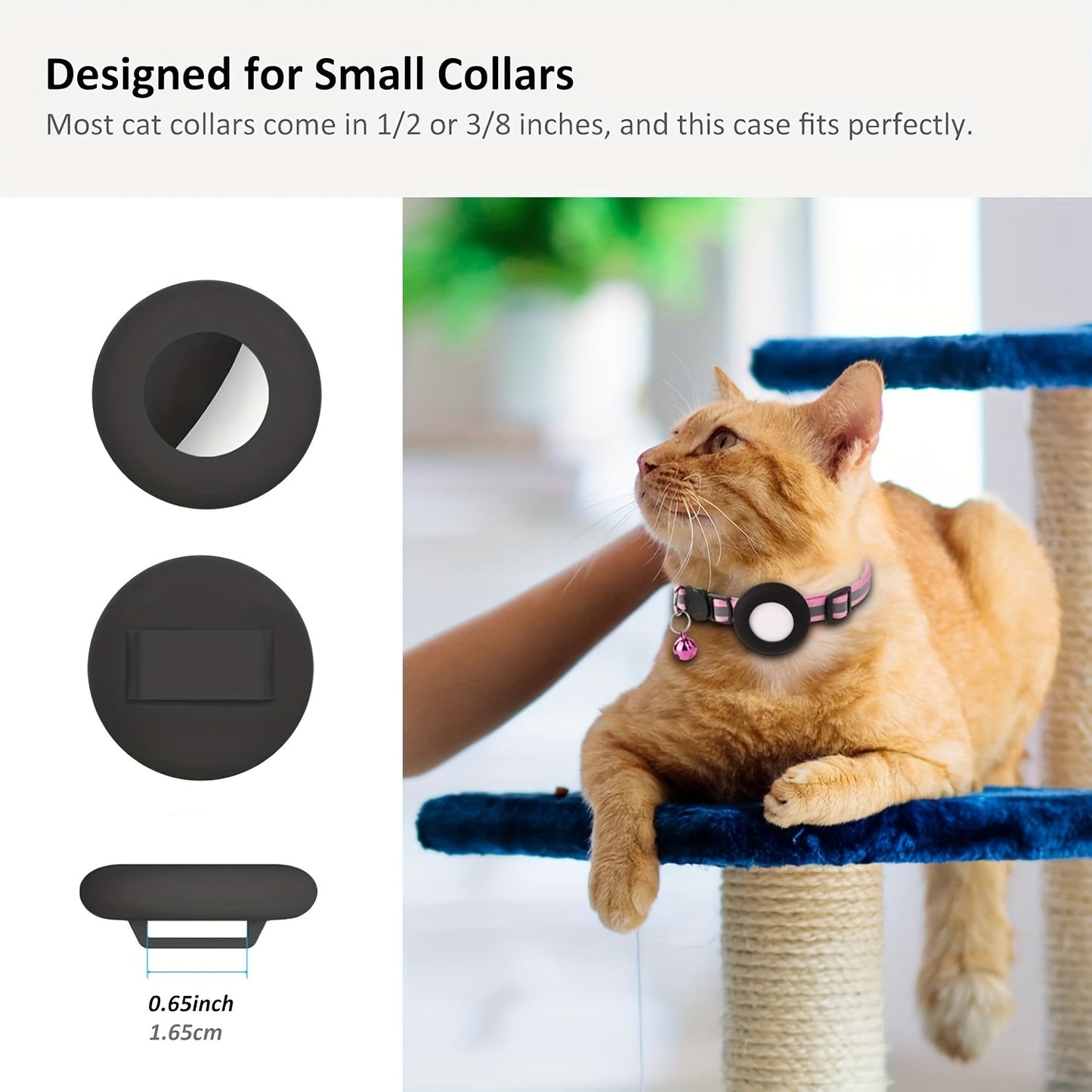 Reflective GPS Cat Collar - Airtag Device Holder With Bell For Kittens - Christmas Gift