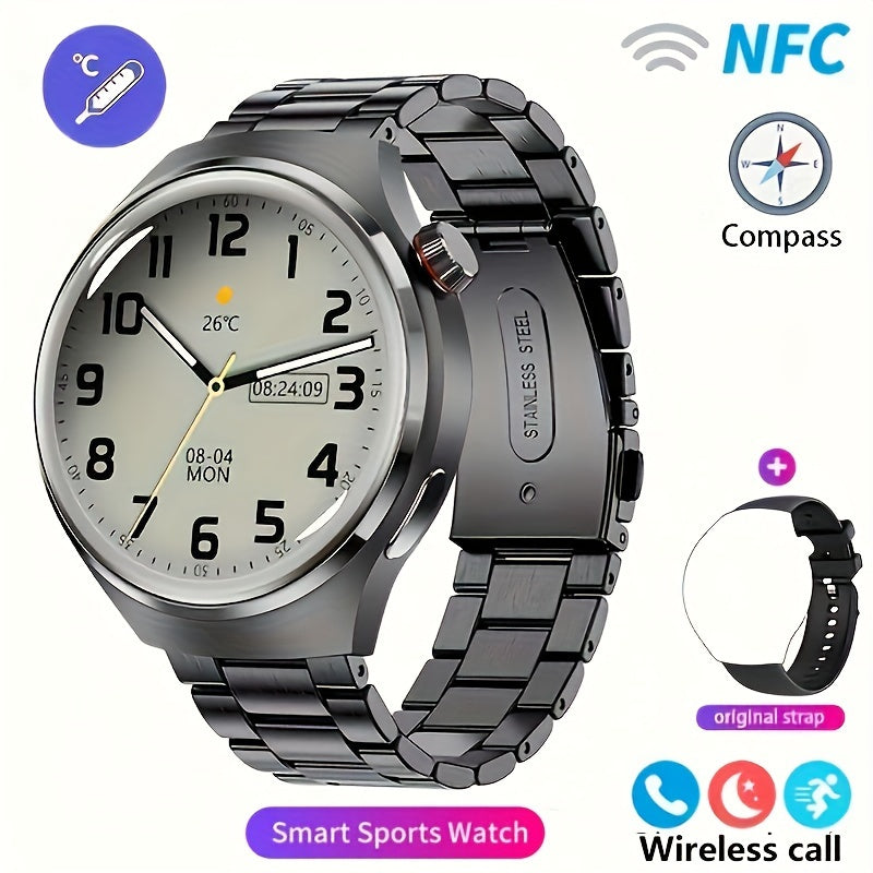 2024 New GPS Motion Trajectory Smart Watch Men NFC Wireless Call Men Watch 360*360 HD Screen Smartwatch Sports Fitness Tracker Outdoors Smart Watch For Men