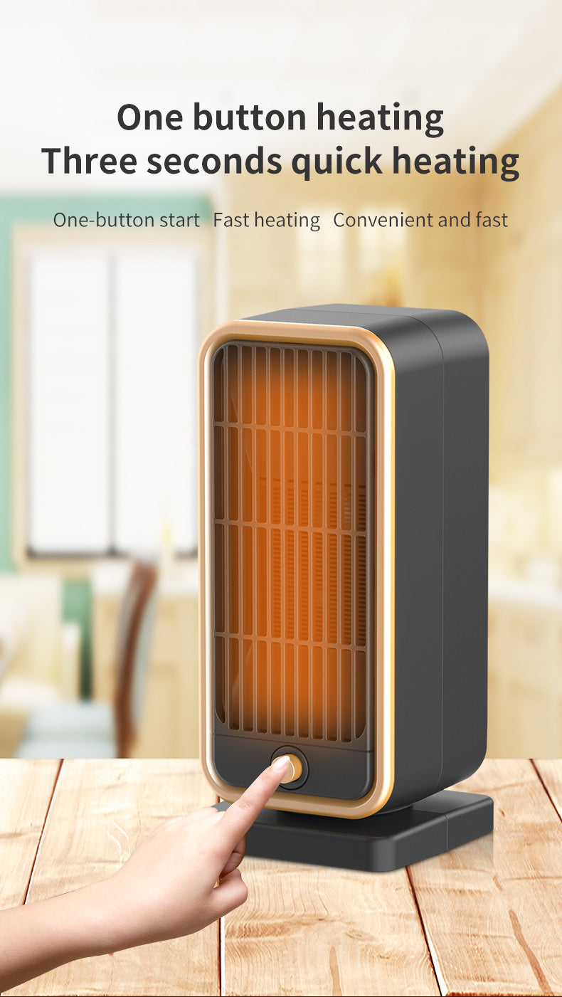 Quiet 500W Ceramic Electric Space Heater, Square Shape, 110-130V US Plug, No Energy Efficiency Rating, Tip-over Protection, Portable Heating Equipment for Bedroom, Living Room, Office