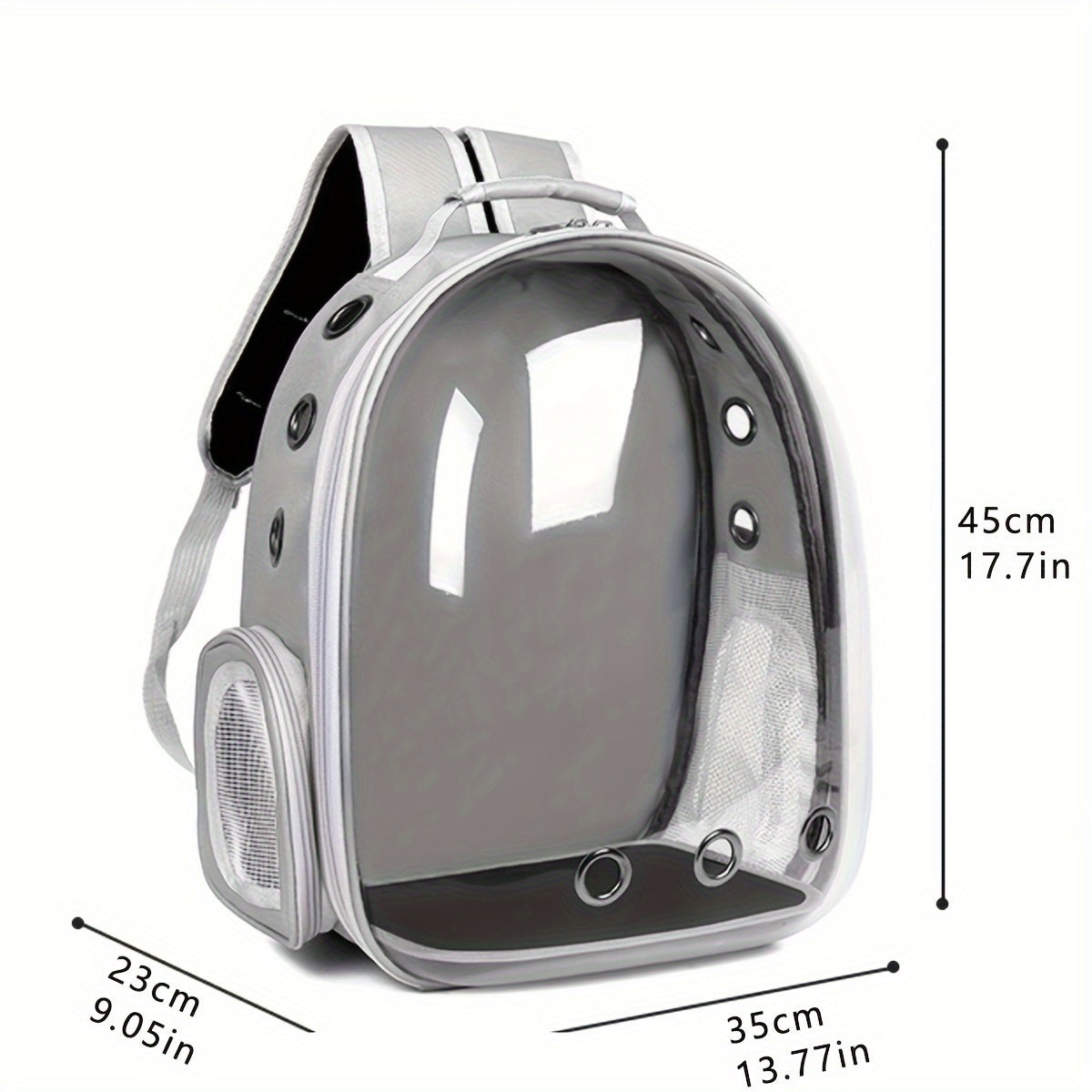 PVC Soft-Sided Cat Carrier Backpack with Zipper Closure, Transparent Breathable Space Capsule Design for Pet Comfort and Portability