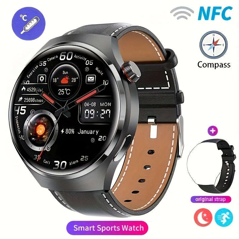 2024 New GPS Motion Trajectory Smart Watch Men NFC Wireless Call Men Watch 360*360 HD Screen Smartwatch Sports Fitness Tracker Outdoors Smart Watch For Men