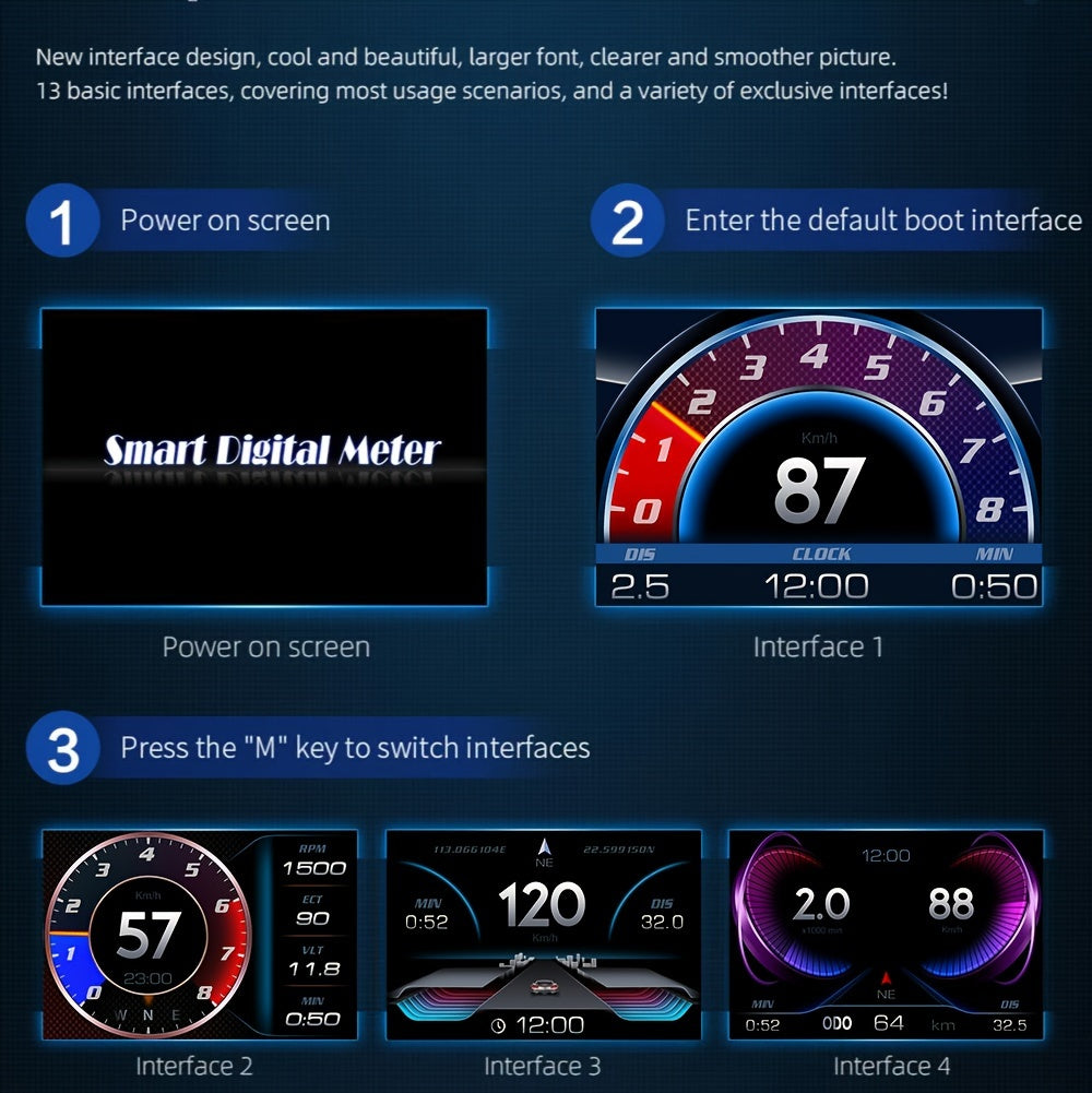 ANCEL P3 OBD2+GPS Universal Head-Up Display HUD OBD Meter Digital Projector