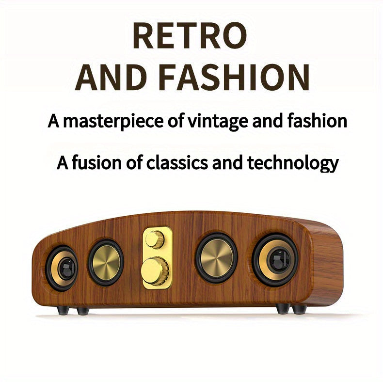 [Wireless Smart Soundbar] Wireless Smart Soundbar | 5.0 Channel Speaker System with Subwoofer - Home Theater Stereo, Compatible with TV/PC/Smartphone/Tablet - Elegant Wood Grain Finish - Portable Design with Low Frequency, Ty