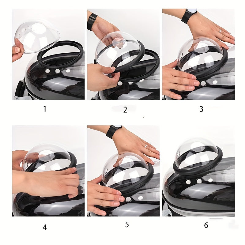 Adjustable Straps Backpack| Transparent Pet Backpack Carrier for Small Dogs & Cats - Durable PVC, Breathable Mesh Panel, Zip Closure, Comfortable Handle - Ideal for Outdoor Adventures, Portable Pet Bag|Bubble Backpack|Secure