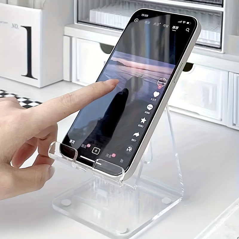 Sturdy Acrylic Smartphone Stand - Universally Fits 4-8 Devices - Perfect Desk Organizer for Office & Home Use