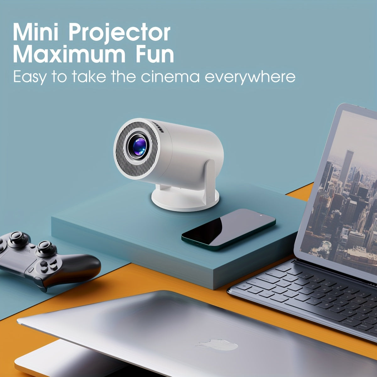 [HD Projector For Home] 1080P High-Definition Projector | Keystone Correction, Fast Focus, 180° Rotation, Compatible With Phones, Tablets & Laptops, Perfect For Home Theater, Black Friday Deals & Holiday Gifts