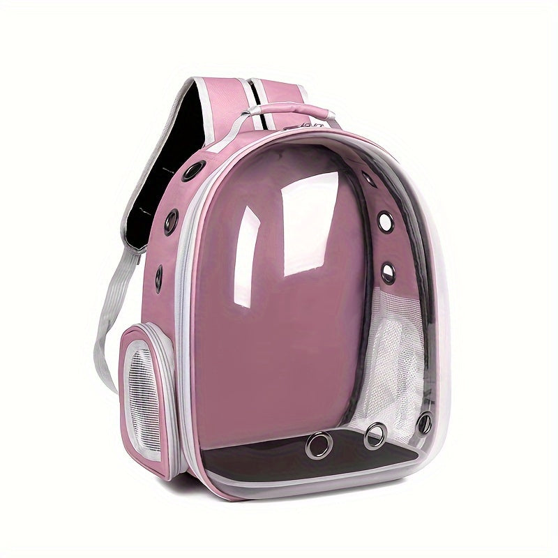 PVC Soft-Sided Cat Carrier Backpack with Zipper Closure, Transparent Breathable Space Capsule Design for Pet Comfort and Portability
