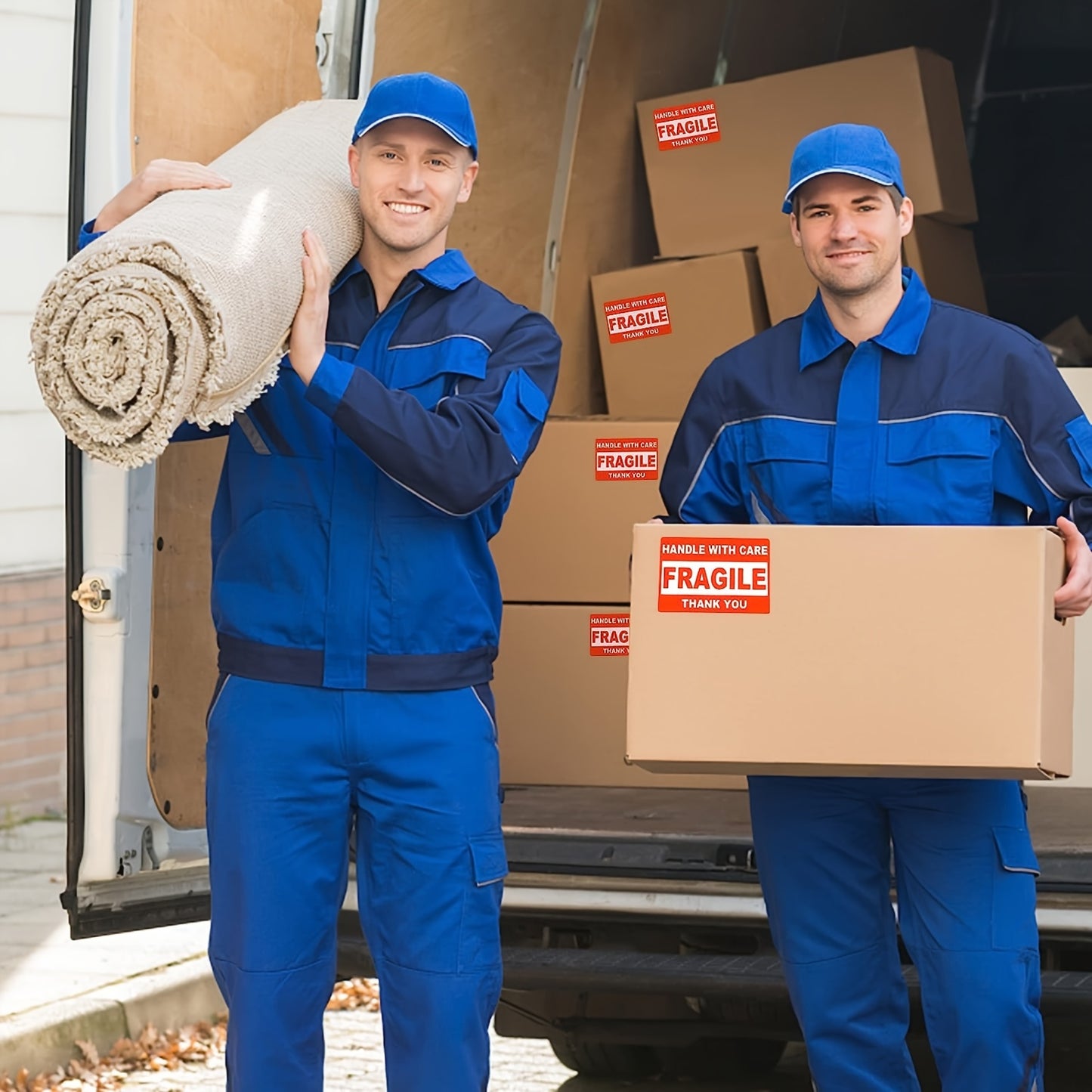 1 Roll 500 Fragile Shipping Labels, 3" x 2" Strong Adhesive Labels for Moving, Thank You, Warning Packaging - Durable Paper Stickers with Bold Text & Red Border, Shipping Labels for Packaging, Office Supplies, Label Stickers,