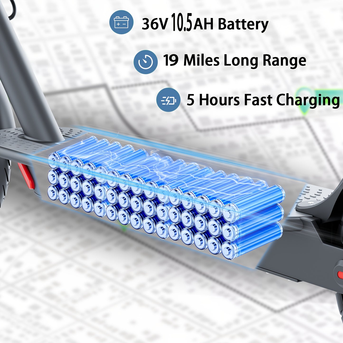 LADPED Multiple Models Folding Electric Scooter, Rated 350W/500W Motor Optional, 5.2AH-14.5AH Battery, with 8.5-10inches Anti-skid Solid Tires, Scooter Electric with Long Range, 15-20MPH Speed Foldable Commuting E-Scooter for
