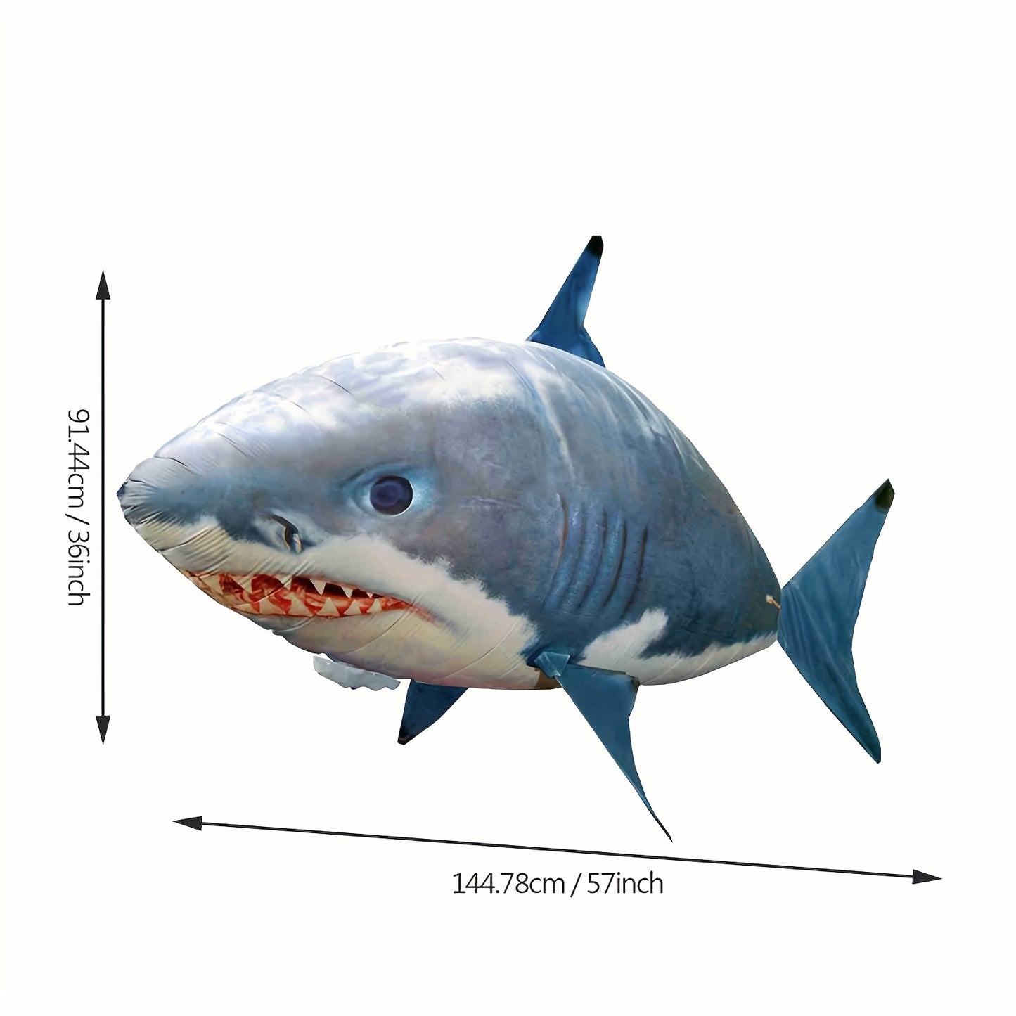 Remote Control Gliding Shark Inflatable, Realistic RC Flying Fish Balloon Toy For Kids & Teens, Hovers And Floats In Mid-Air, Amazing Black Friday Deals, Best Birthday, Christmas, Halloween Gift Idea, Soaring Adventure Indoor