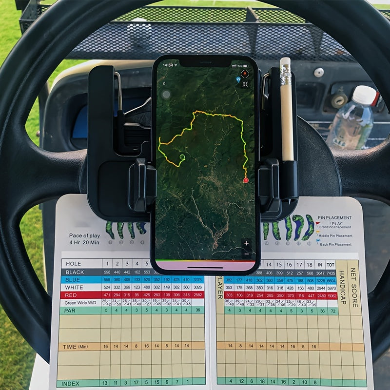 1pc Universal Golf Cart Phone Mount - Secure Steering Wheel Holder with GPS Function - Perfect Accessory for Club Cars and Exciting Gifts for Car Enthusiasts - Birthday, Christmas, and New Year Celebration
