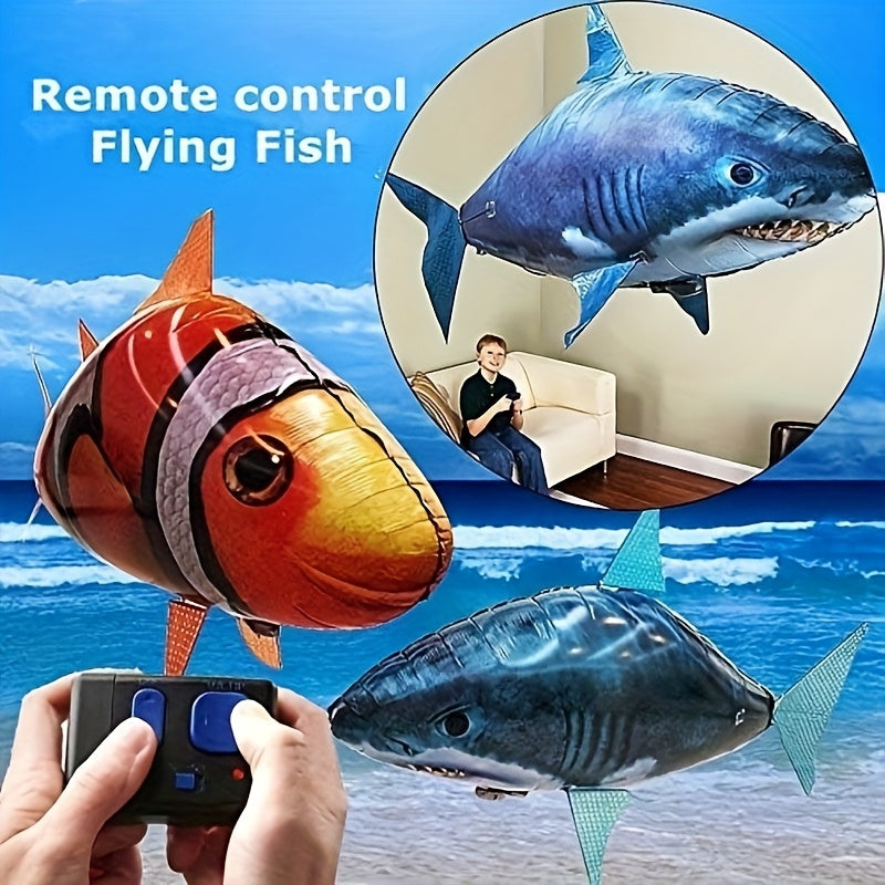 Remote Control Gliding Shark Inflatable, Realistic RC Flying Fish Balloon Toy For Kids & Teens, Hovers And Floats In Mid-Air, Amazing Black Friday Deals, Best Birthday, Christmas, Halloween Gift Idea, Soaring Adventure Indoor