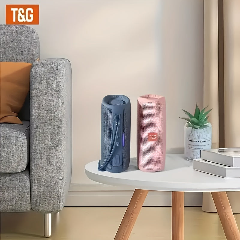 [Wireless Speaker] T&G 365 Wireless Speaker - Portable Wireless Speaker with LED Light, Built-in Microphone, Surround Sound - Supports Audio Cable, Micro SD/TF Card, PC, Smartphone or Tablet, USB Port, Tabletop Mounting, Butt