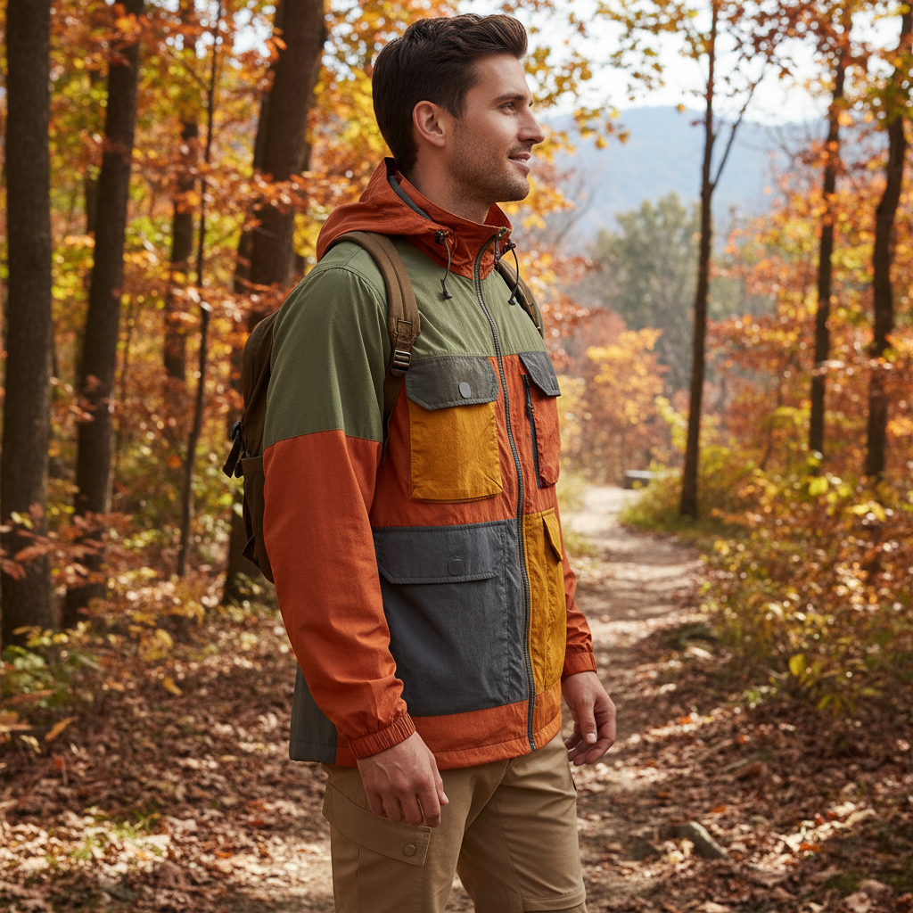 Men's Spring Autumn Jacket Quick-Dry Multi-Pocket Casual Loose Fit Outdoor Windbreaker Sport Coat Breathable Large Size