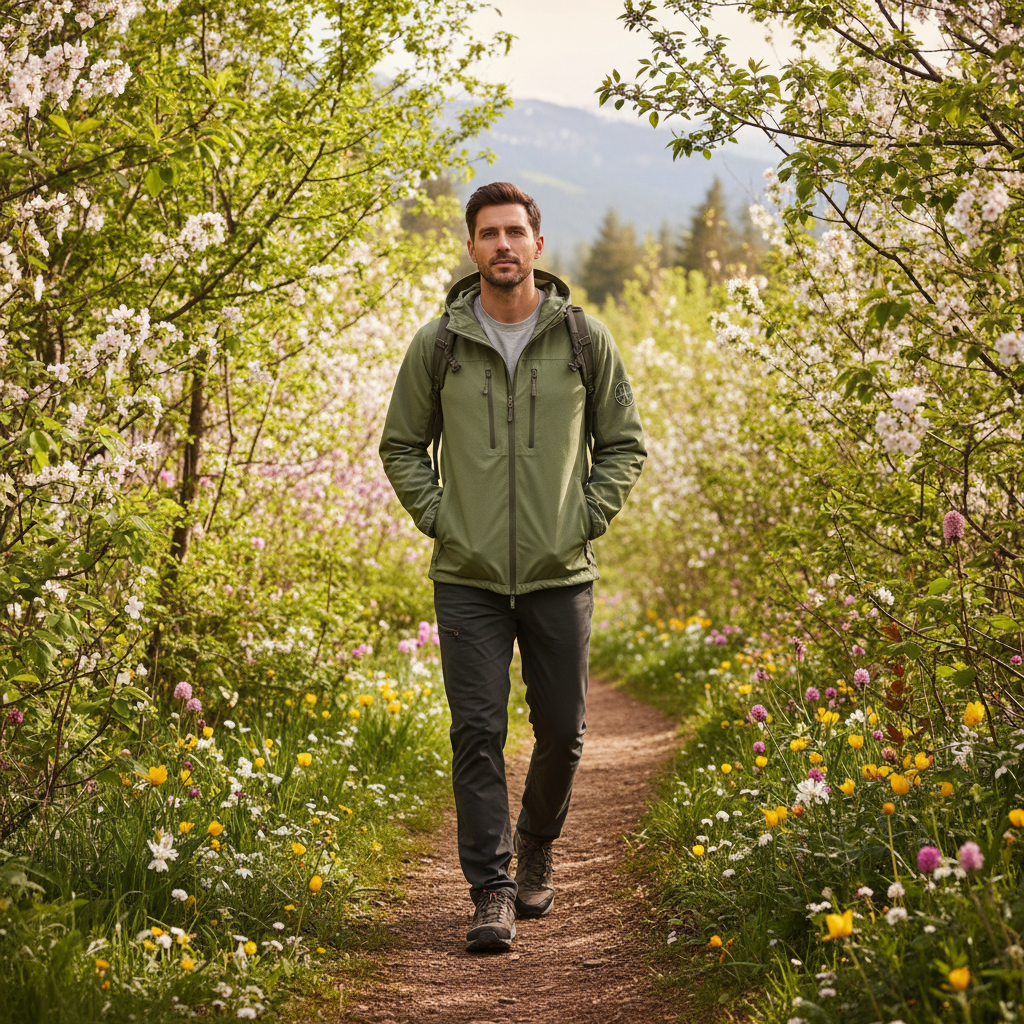 Men's Spring Autumn Jacket Quick-Dry Multi-Pocket Casual Loose Fit Outdoor Windbreaker Sport Coat Breathable Large Size
