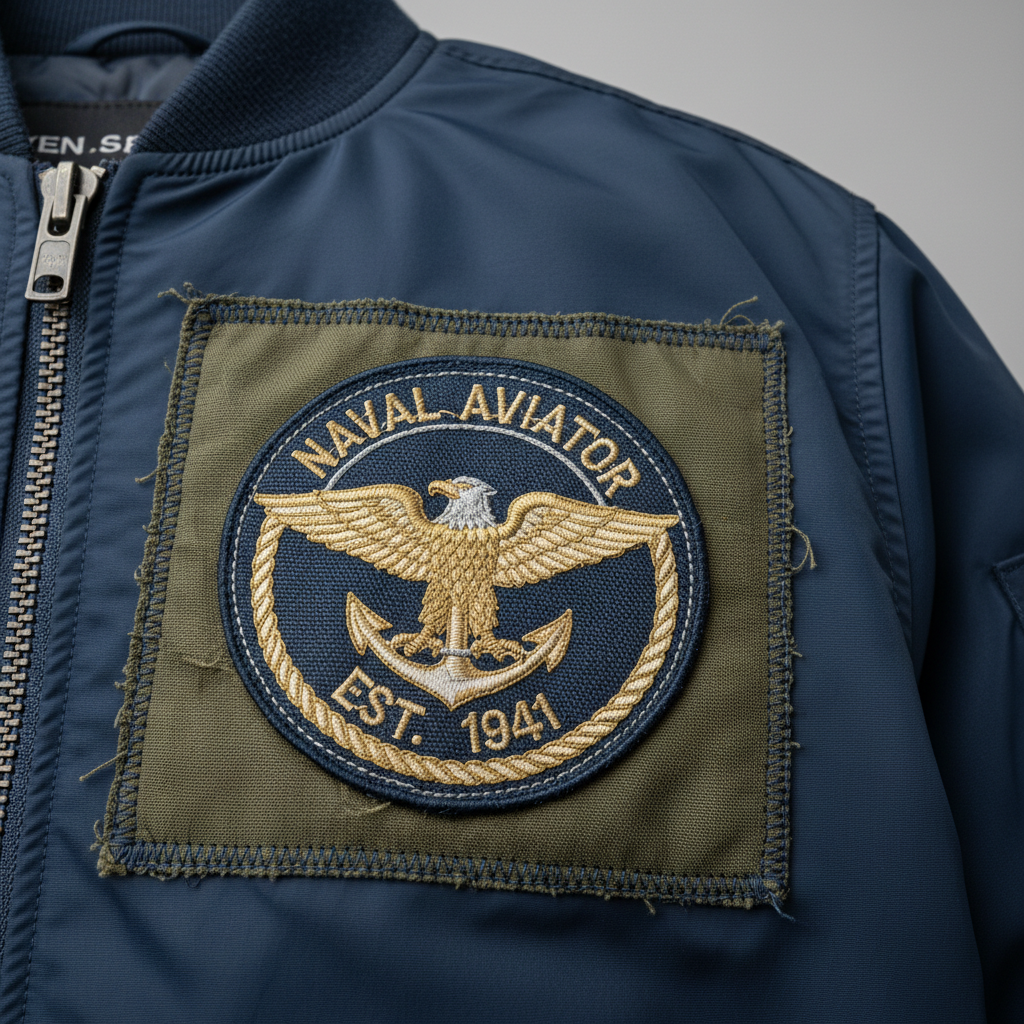 TACE&SHARK Autumn Winter Fashion Men's Blue Windbreakers Embroidery Military Bomber Jacket Business Coat Casual Outerwear