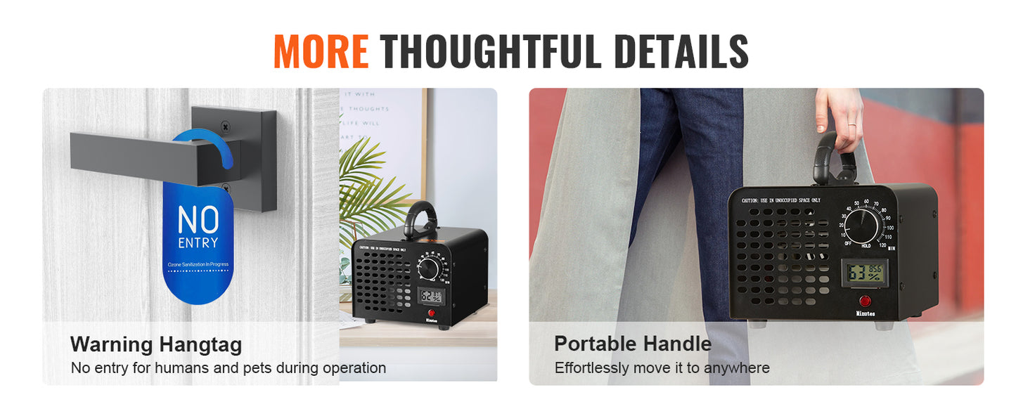 SucceBuy Ozone Generator 12000 36000 24000mg/h Ozone Machine Odor Remover High Capacity Commercial/Industrial Ozone Generator