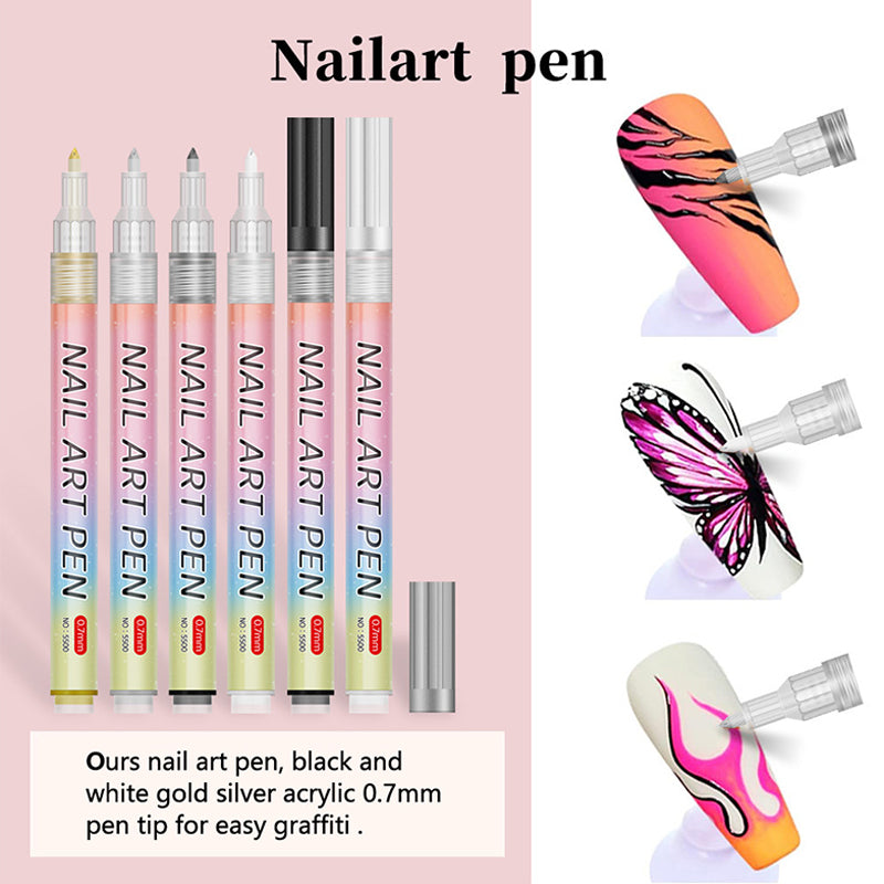 12-Color DIY Nail Art Pens Line Drawing and Detailing Tools for Nail Art Ideal for Manicure Nail Designs and DIY Nail Art Kit